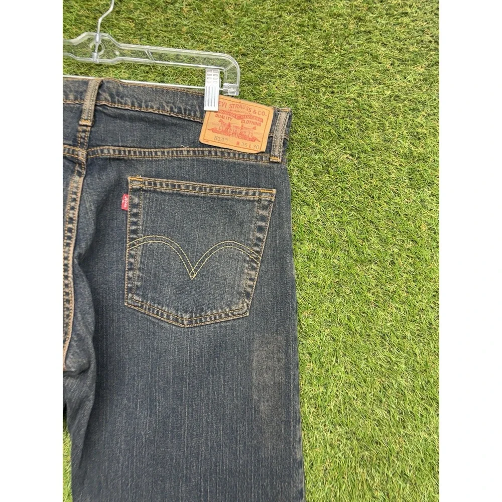 Levis 514 Jeans Mens 36x30 Blue Stretch Denim Regular Fit Dark Wash Straight Leg